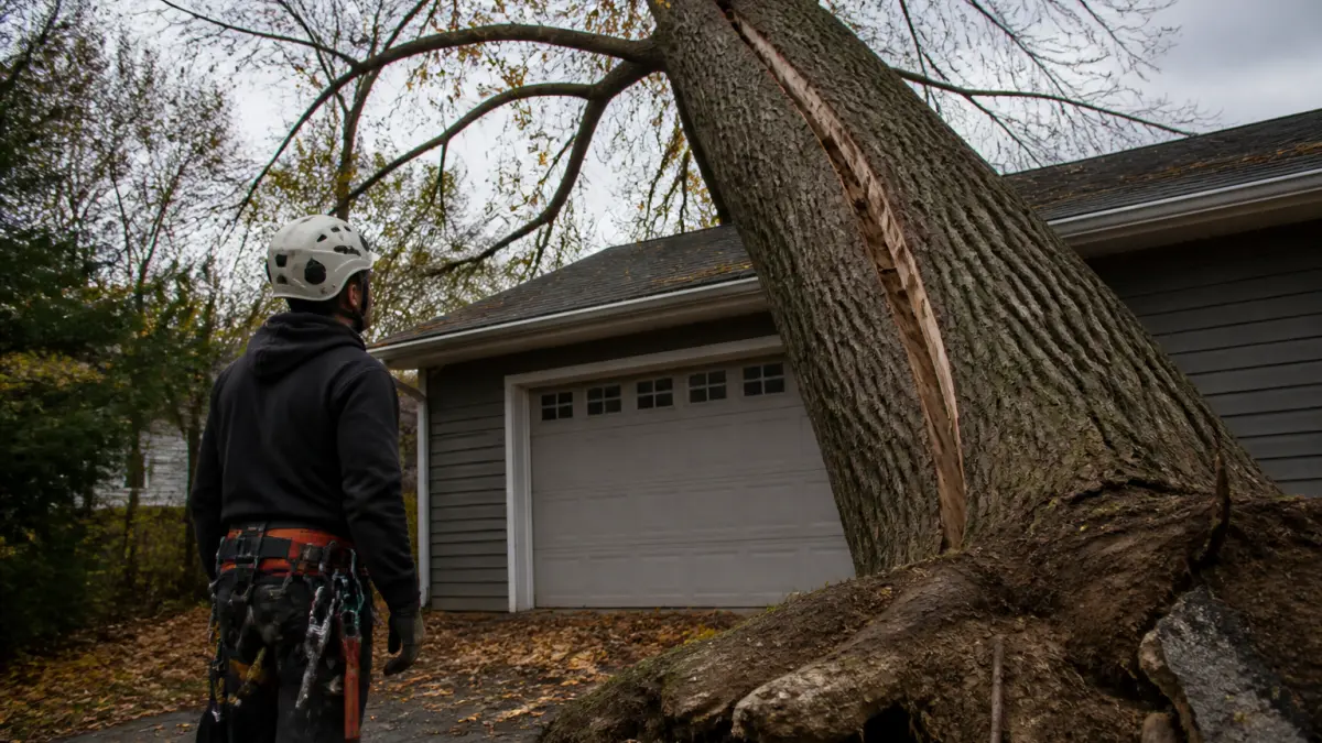 Arbre penché : quelle technique d'abattage pour sécuriser l'intervention ?