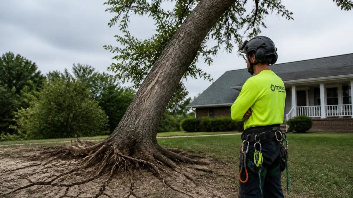 Arbre penché : quelle technique d'abattage pour sécuriser l'intervention ?